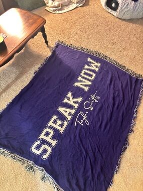 Taylor Swift Purple 'SPEAK NOW' Woven Fringe Blanket